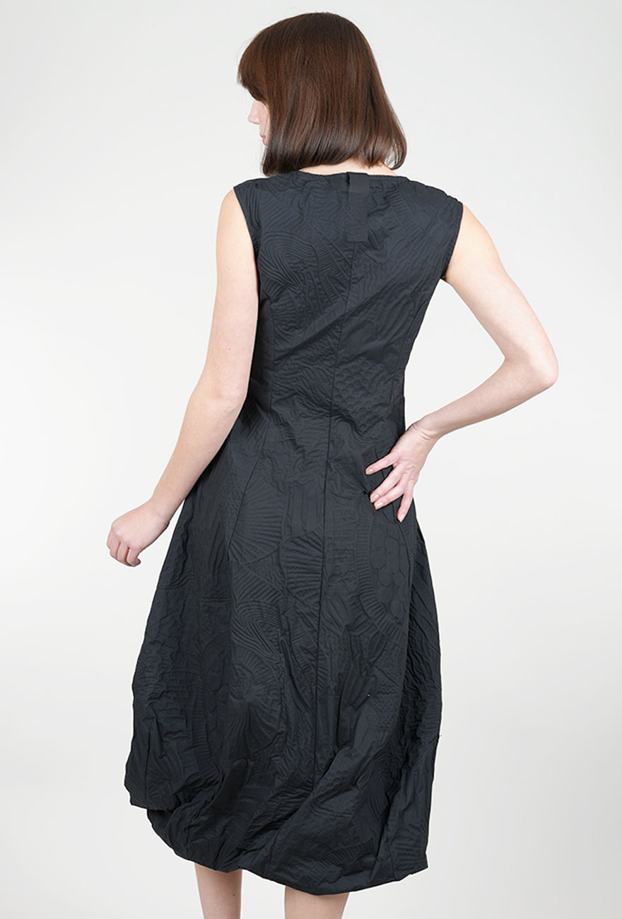 Rundholz Embossed Poplin Dress, Black 