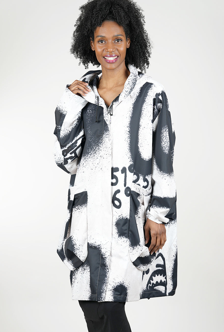 Rundholz Sharknado Rain Jacket, Black Print 