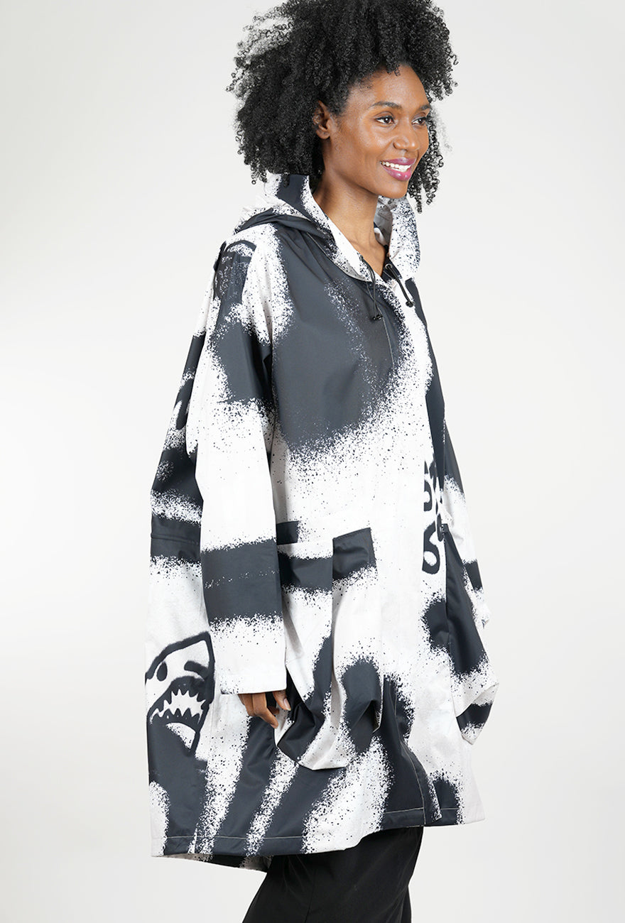 Rundholz Sharknado Rain Jacket, Black Print 