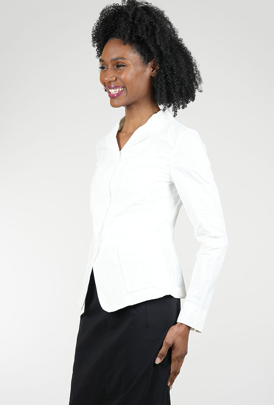 Rundholz Embossed Poplin Jacket, Off White 