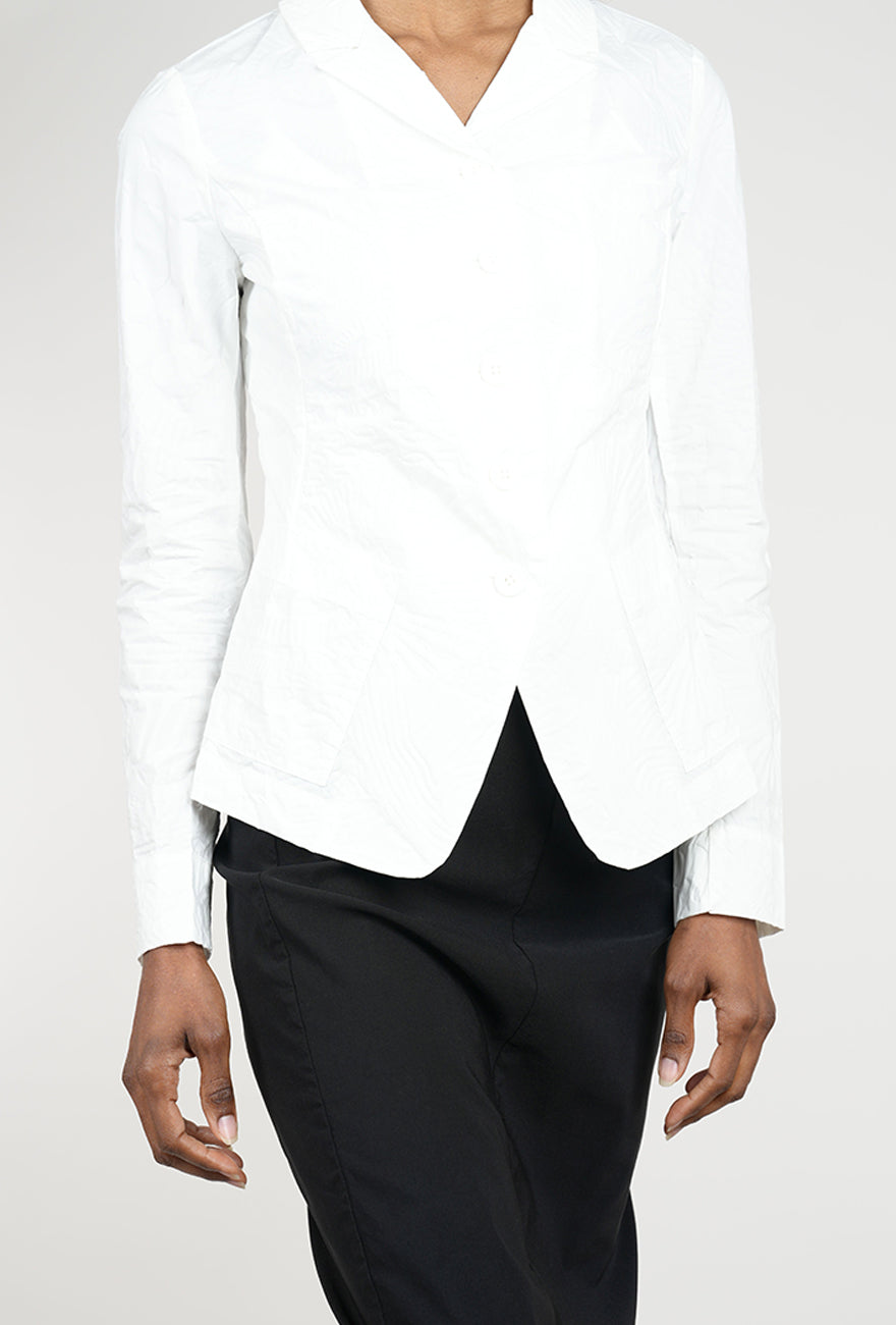 Rundholz Embossed Poplin Jacket, Off White 