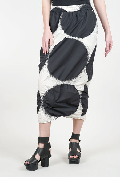 Rundholz Ruched Dot Skirt, Black/White 
