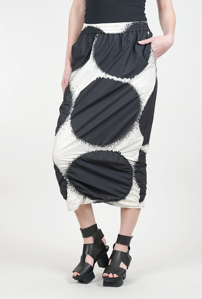 Rundholz Ruched Dot Skirt, Black/White 