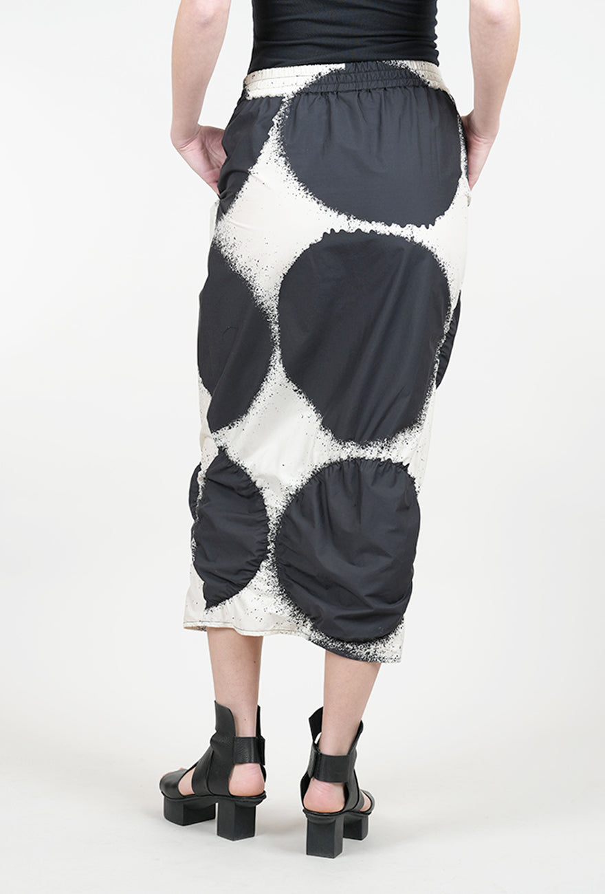 Rundholz Ruched Dot Skirt, Black/White 