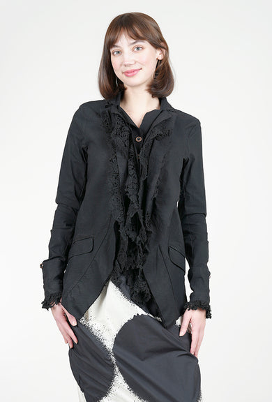 Rundholz Lace Cascade Stretch Jacket, Black Gloss 
