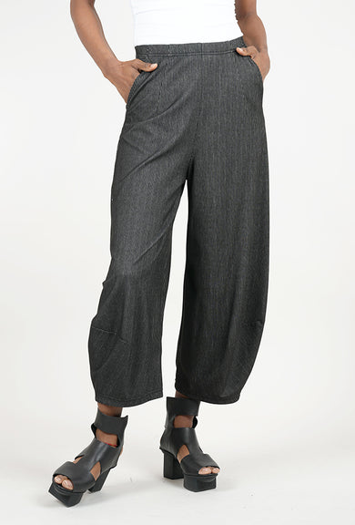 Rundholz Knit Texture Lantern Pant, Black Stripe 