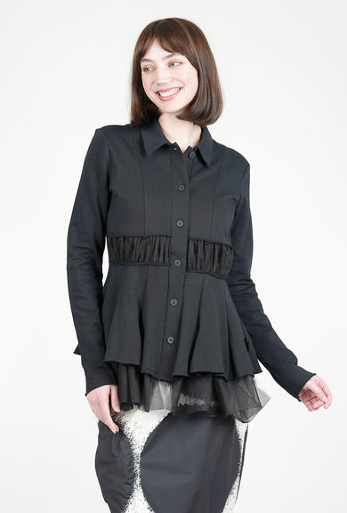 Pluslavie La Belle Mesh-Inset Jacket, Black 