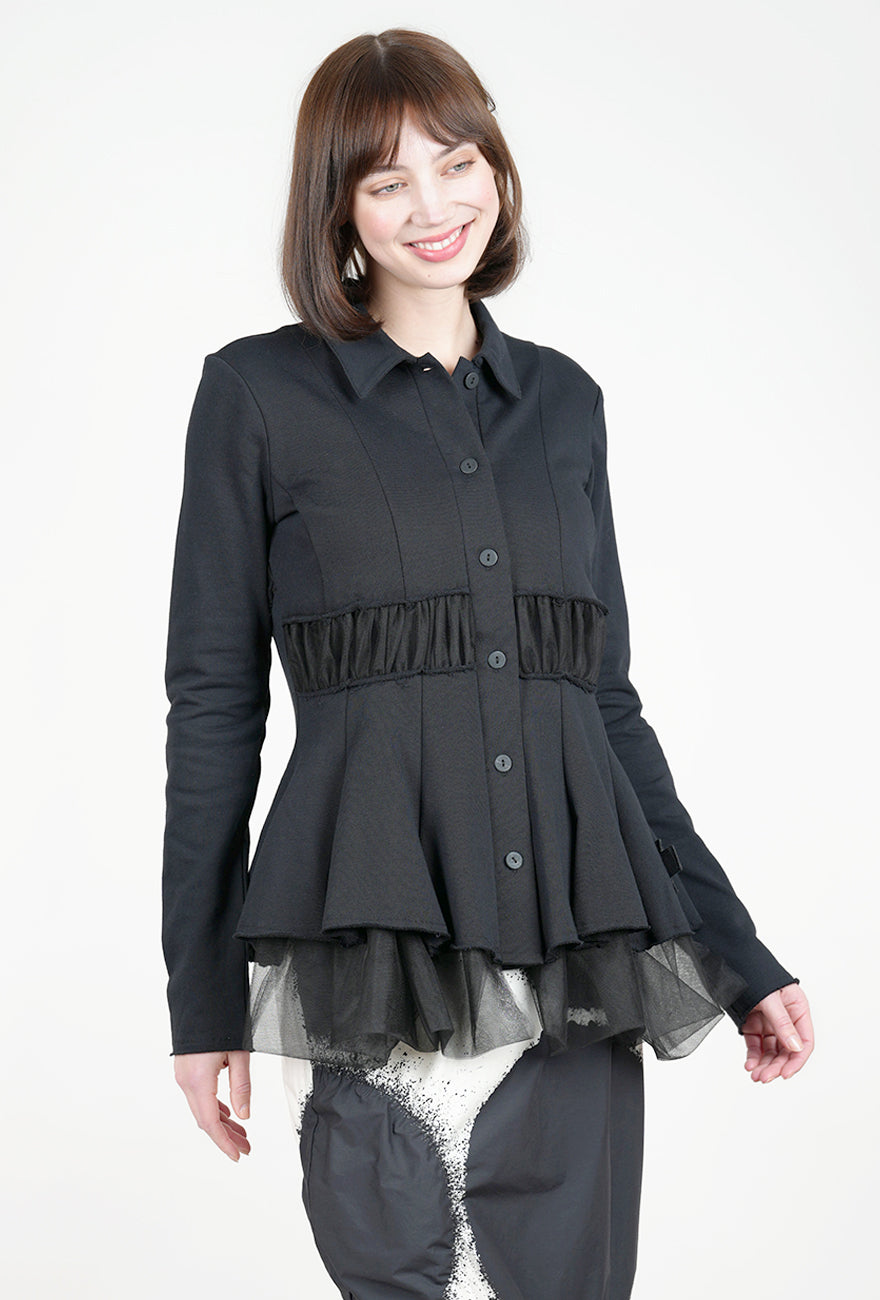 Pluslavie La Belle Mesh-Inset Jacket, Black 