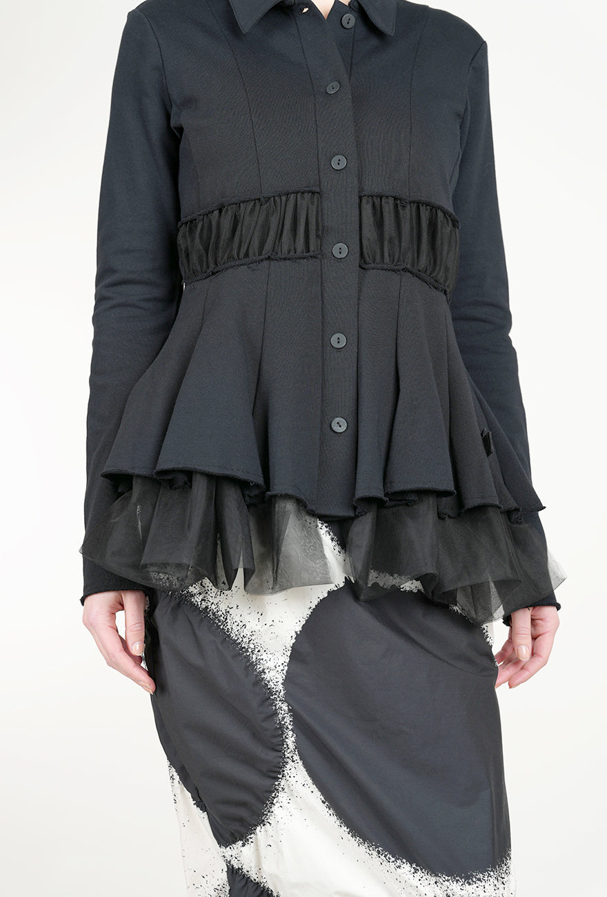 Pluslavie La Belle Mesh-Inset Jacket, Black 