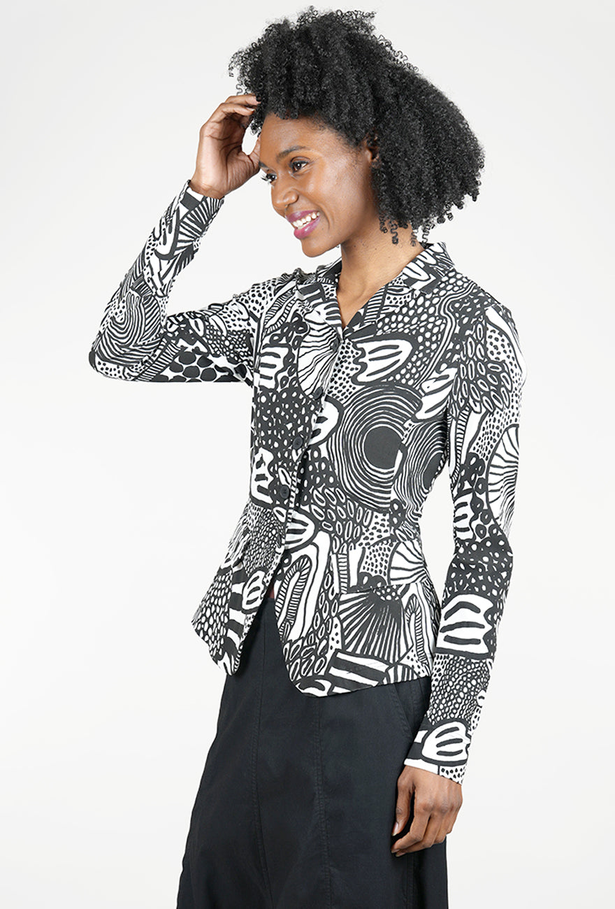 Rundholz Sig Stretch Classic Blazer, Black Print 