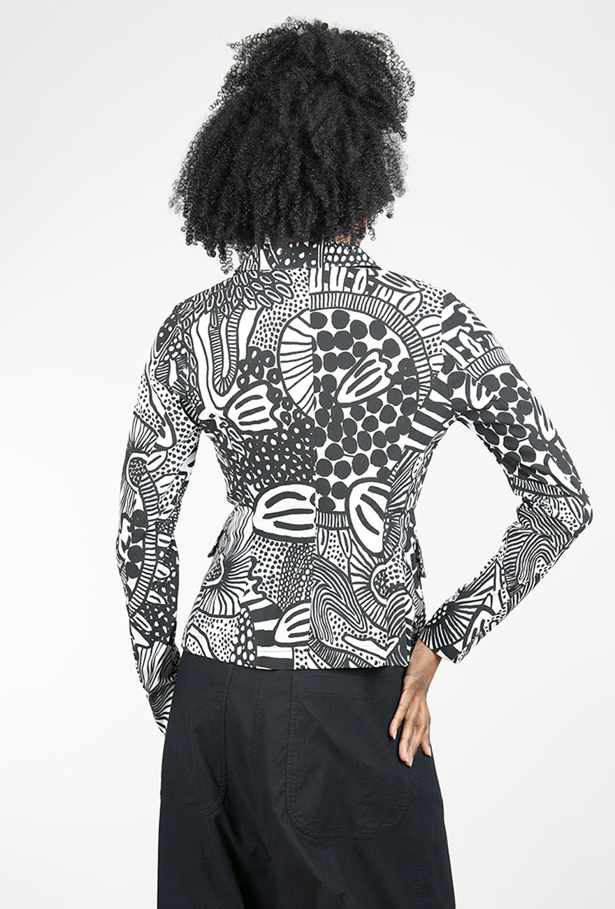 Rundholz Sig Stretch Classic Blazer, Black Print 