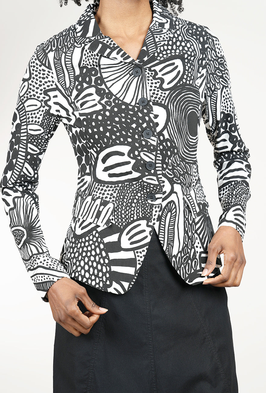 Rundholz Sig Stretch Classic Blazer, Black Print 