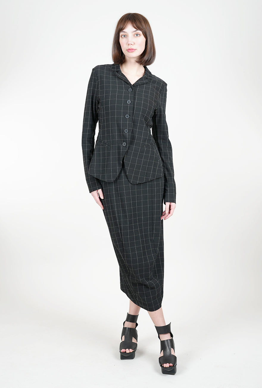 Rundholz Check Seamed Slim Jacket, Black 