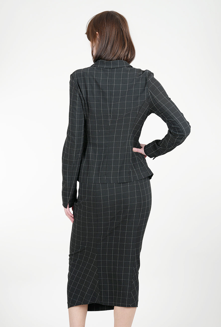 Rundholz Check Seamed Slim Jacket, Black 