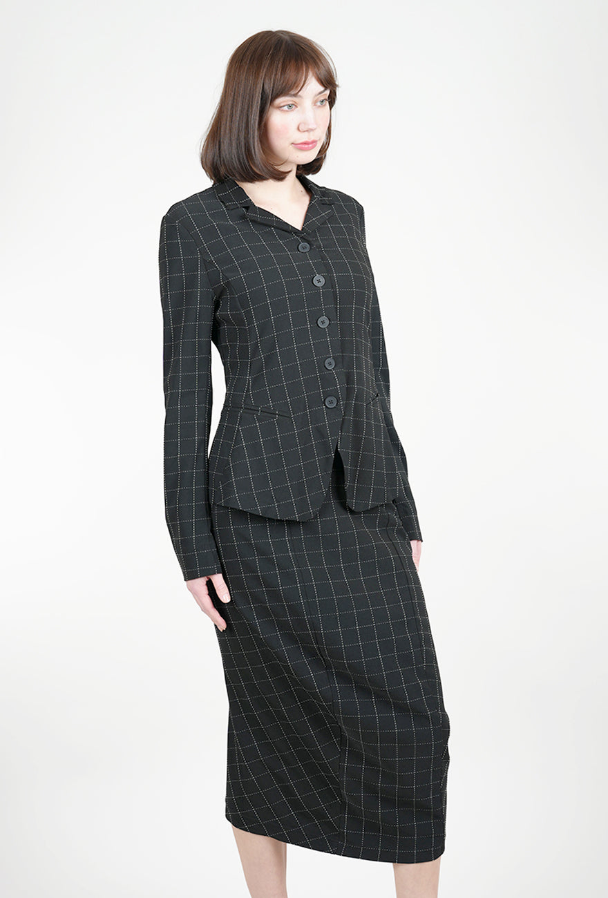 Rundholz Check Seamed Slim Jacket, Black 