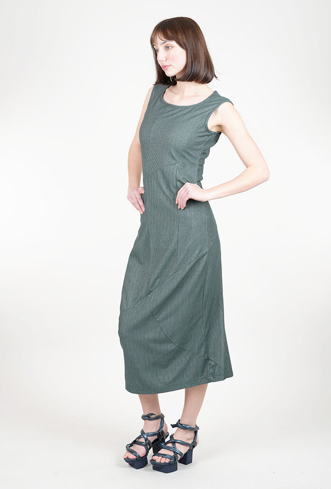Rundholz Knit Texture S/L Slim Dress, Tree Stripe 