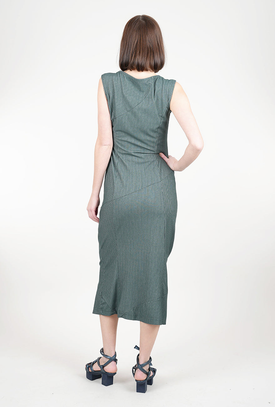 Rundholz Knit Texture S/L Slim Dress, Tree Stripe 