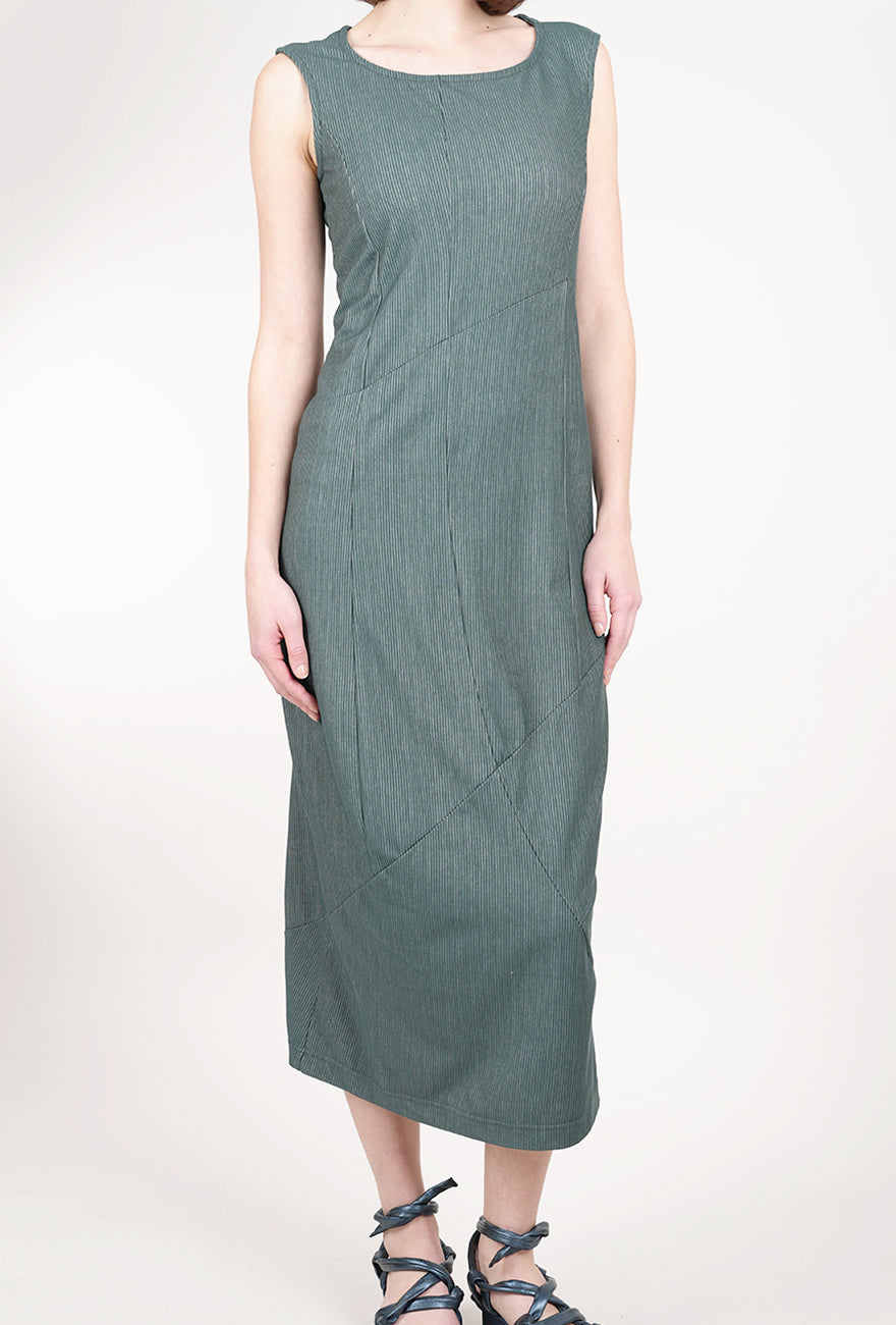 Rundholz Knit Texture S/L Slim Dress, Tree Stripe 