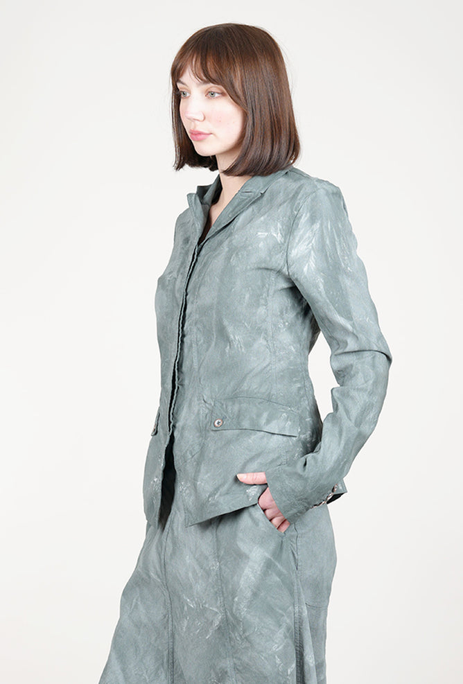 Rundholz Painted Texture Slim Jacket, Seaweed Fog 