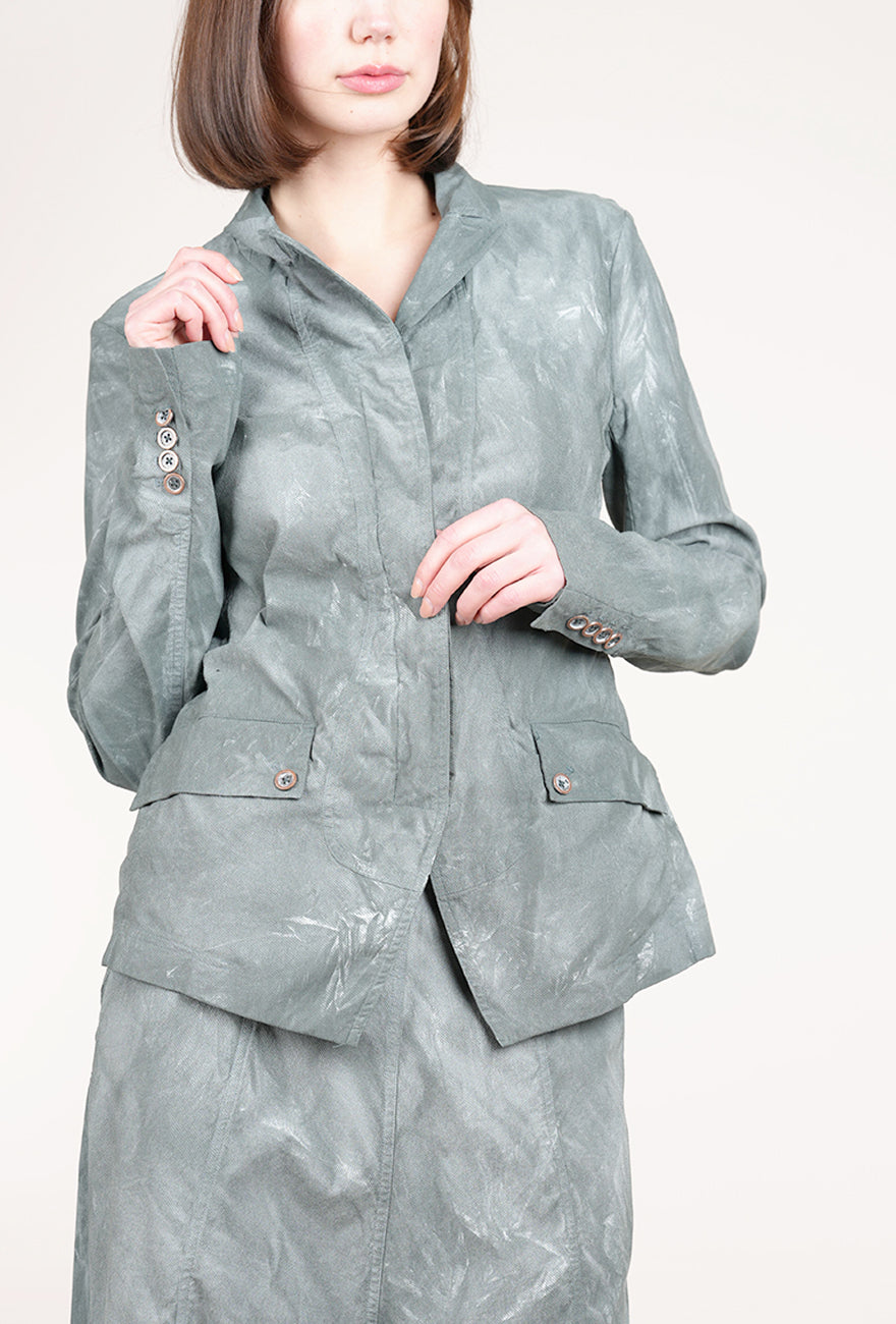 Rundholz Painted Texture Slim Jacket, Seaweed Fog 