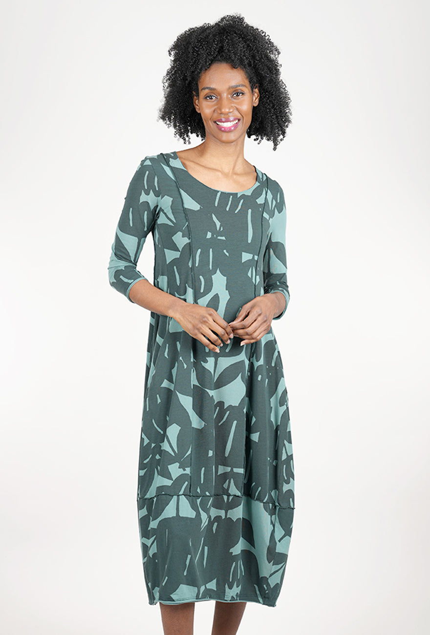 Rundholz Knit Jersey Shapely Dress, Tree Print 