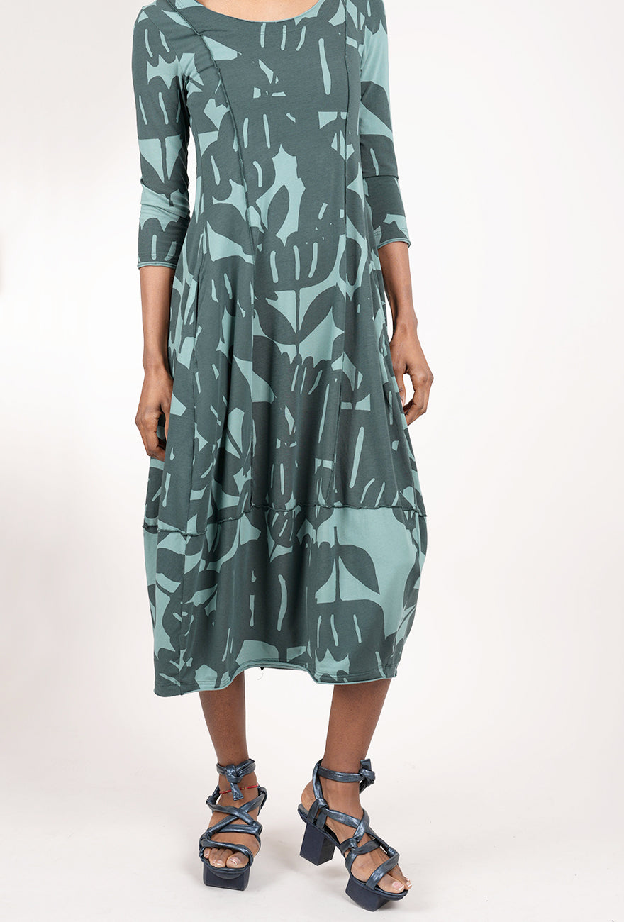 Rundholz Knit Jersey Shapely Dress, Tree Print 