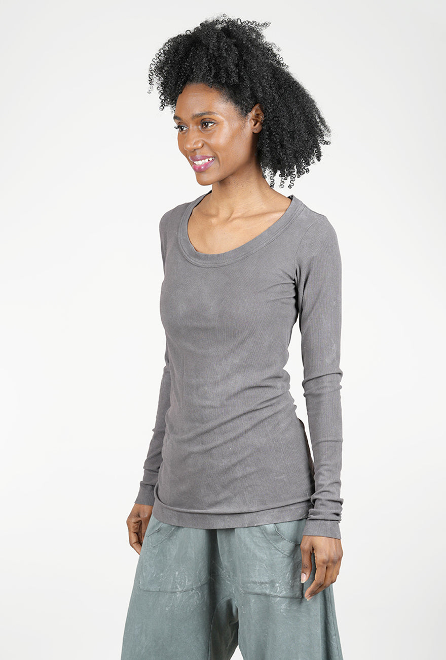 Rundholz Hidden Lace Ribbed Tee, Amber Fog 