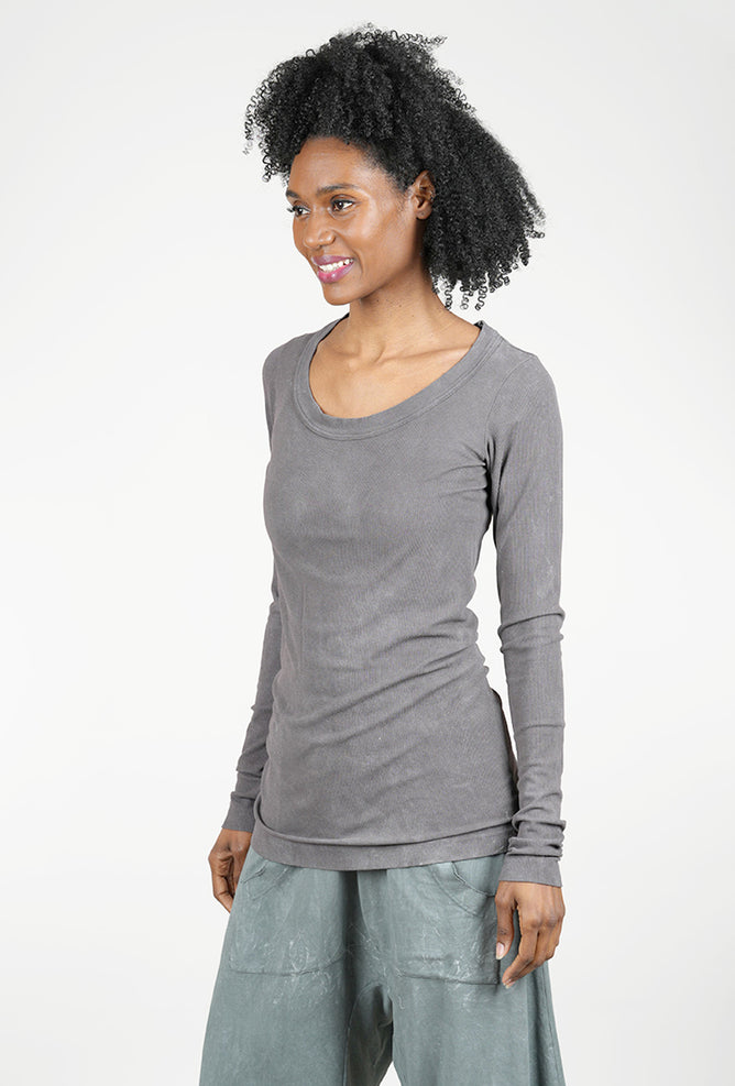 Rundholz Hidden Lace Ribbed Tee, Amber Fog 