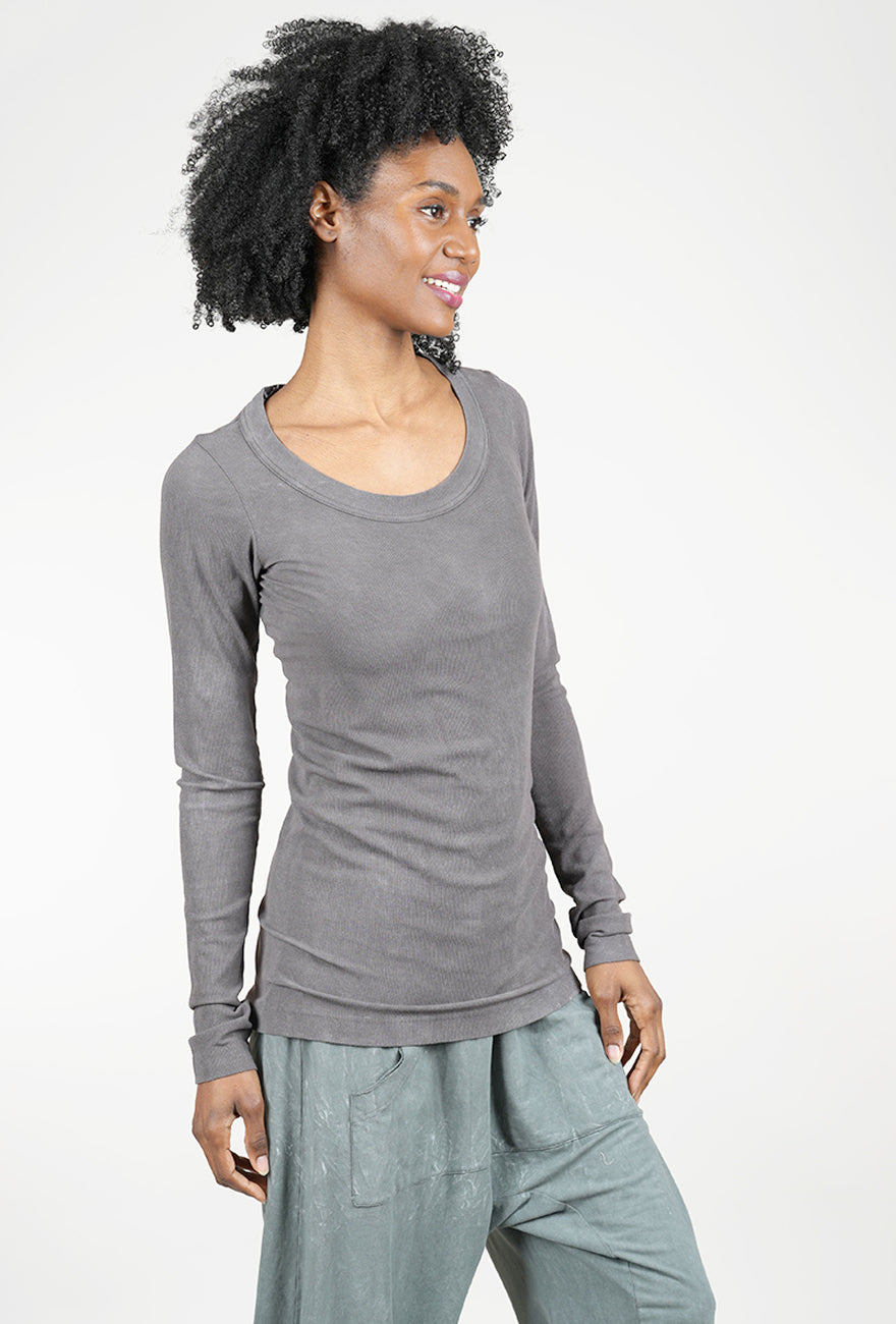 Rundholz Hidden Lace Ribbed Tee, Amber Fog 