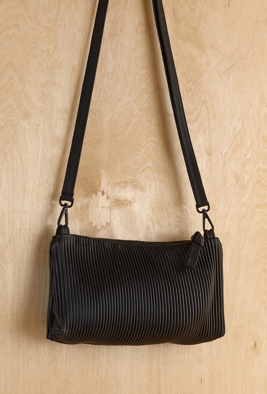 Daniella Lehavi Dallas Evening Shoulder Bag, Black Pleated 