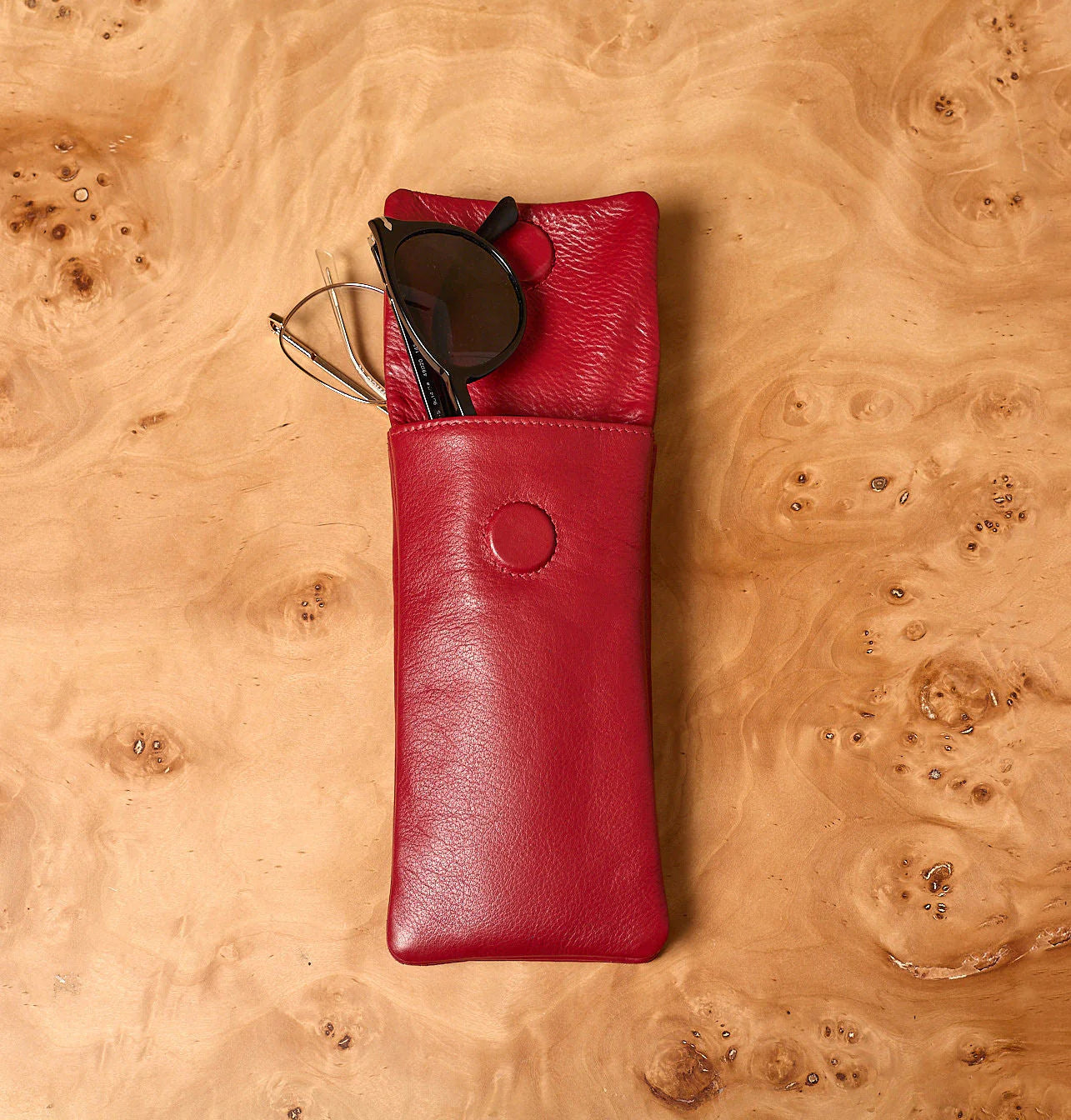 Daniella Lehavi Iris Double Glasses Case, Red Croco 