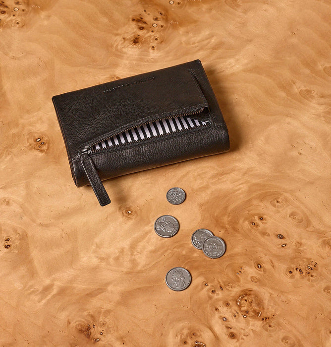 Daniella Lehavi Alicia Medium Wallet, Pebbled Black 