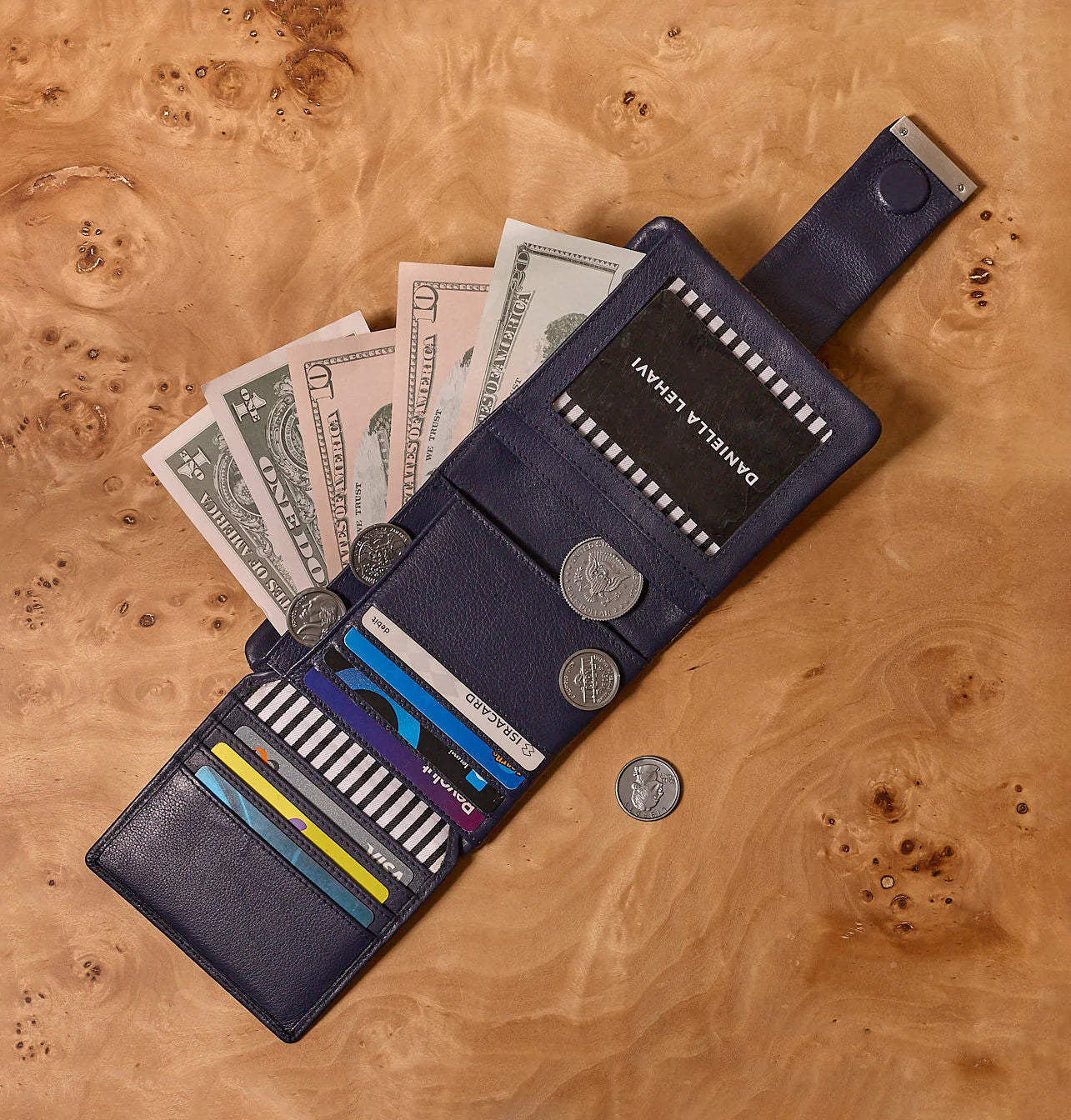 Daniella Lehavi Frida Medium Wallet, Blue 