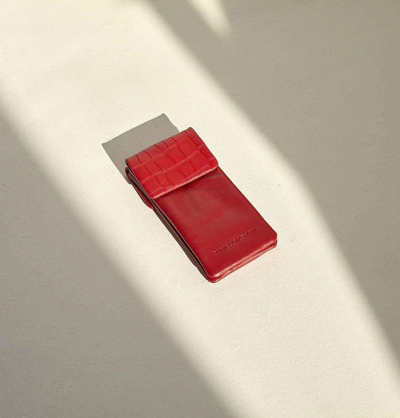 Daniella Lehavi Iris Double Glasses Case, Red Croco 