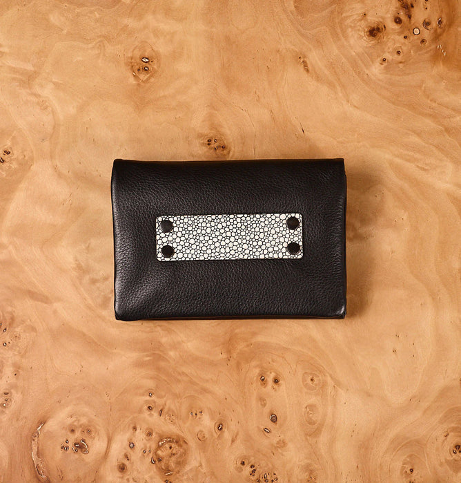 Daniella Lehavi Alicia Medium Wallet, Pebbled Black 