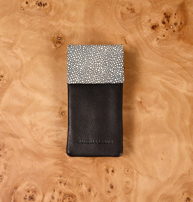 Daniella Lehavi Iris Double Glasses Case, Pebbled Black 