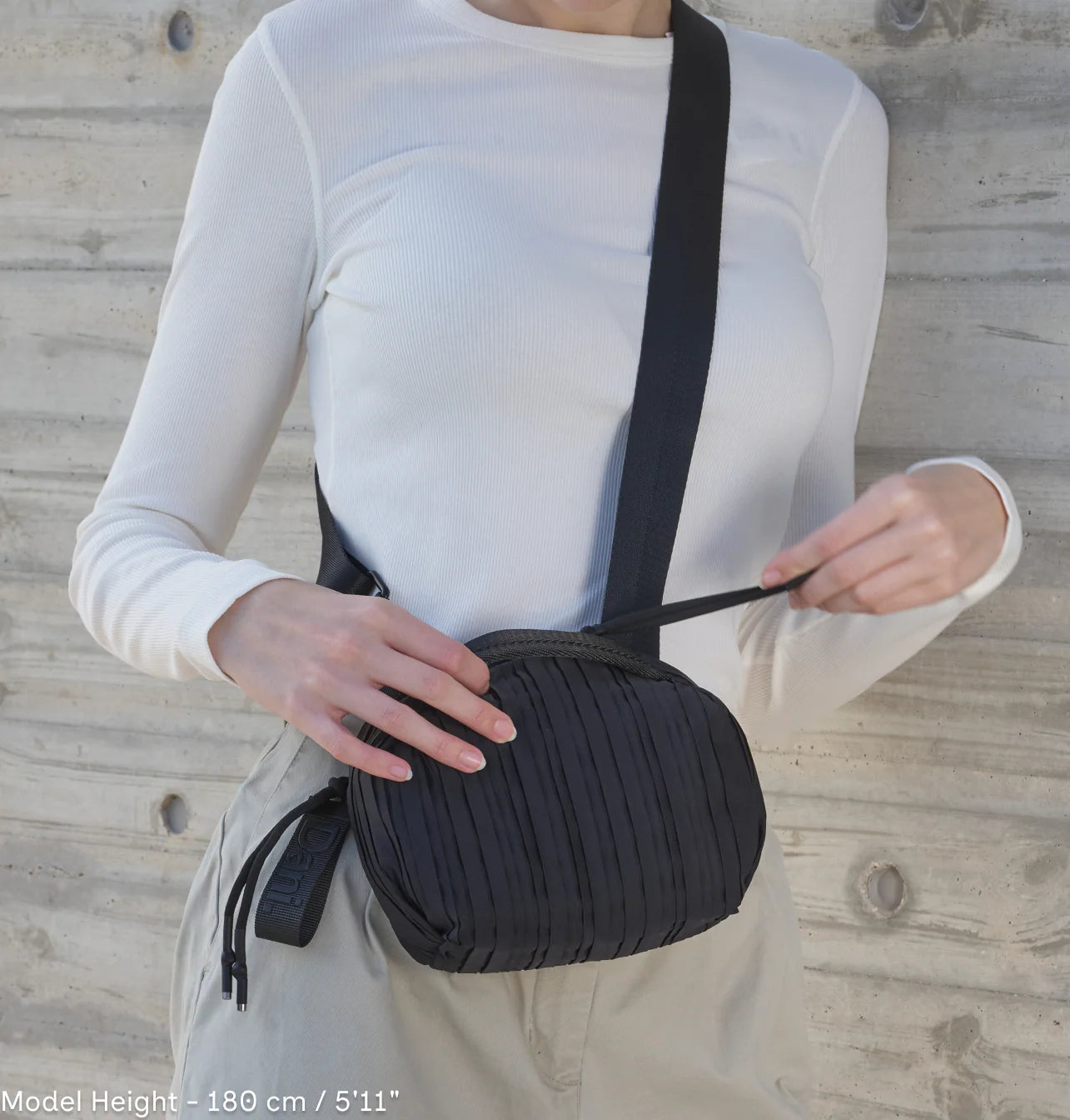 Daniella Lehavi Frankie Crossbody Bag - Pleated Black 
