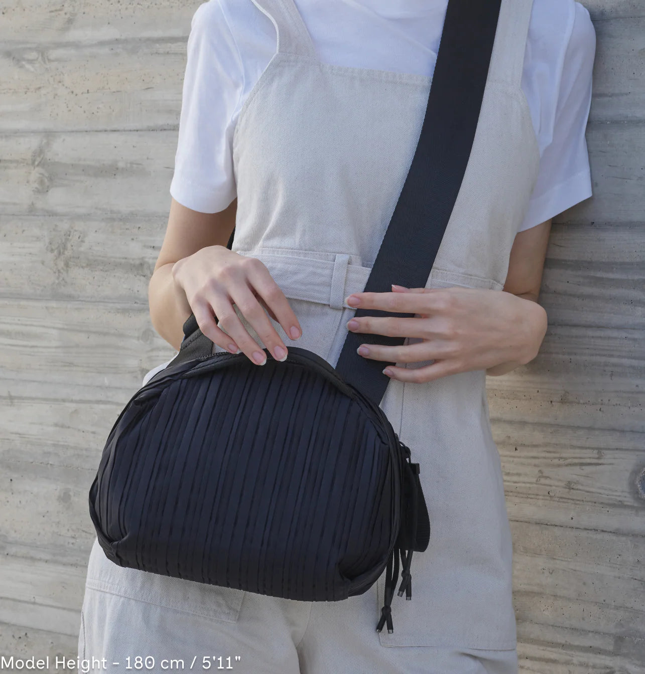 Daniella Lehavi Frankie Mini Crossbody Bag - Pleated Black 