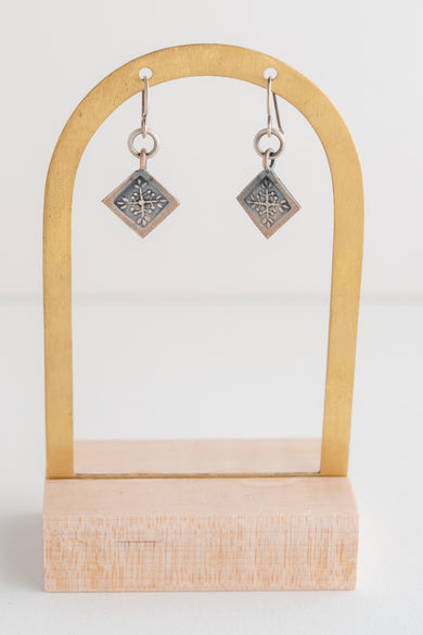 Deborah Woolfork Fine & Sterling Silver Square Earrings 