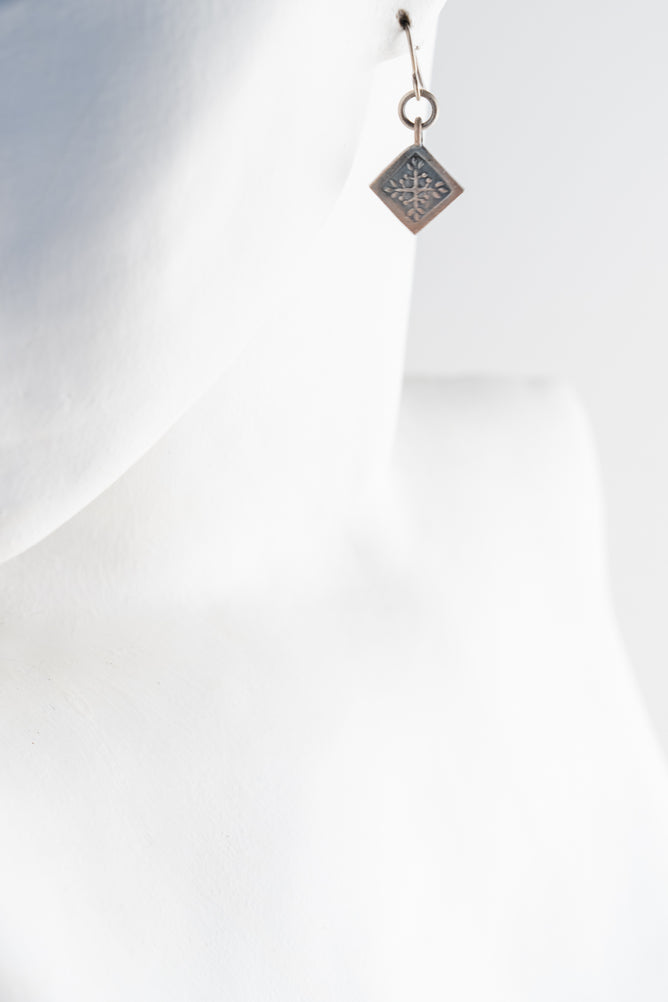 Deborah Woolfork Fine & Sterling Silver Square Earrings 