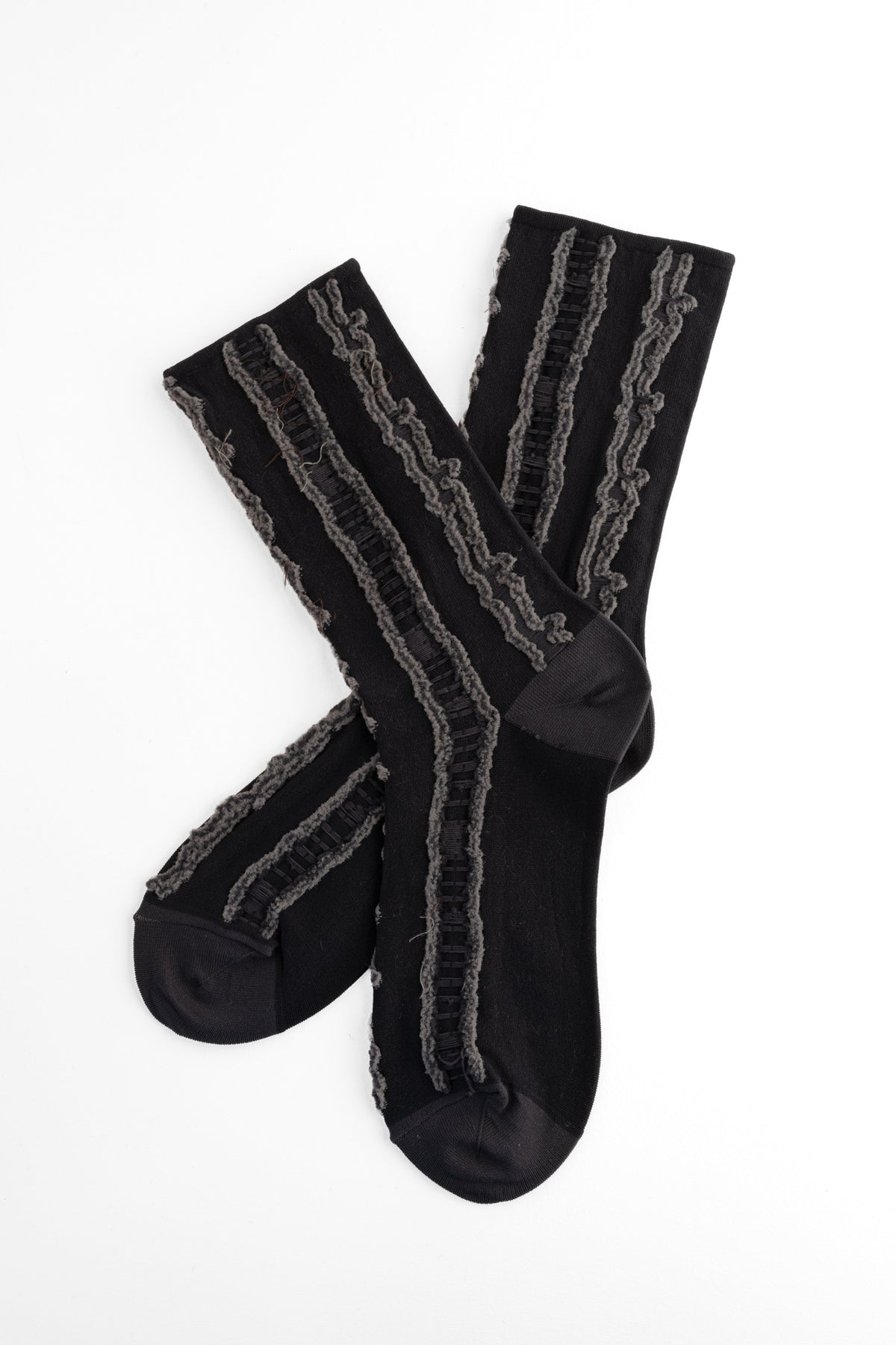 Moyuru Diplo Wavy Stripe Sock, Black/Gray 