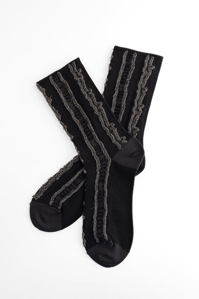 Moyuru Diplo Wavy Stripe Sock, Black/Gray 