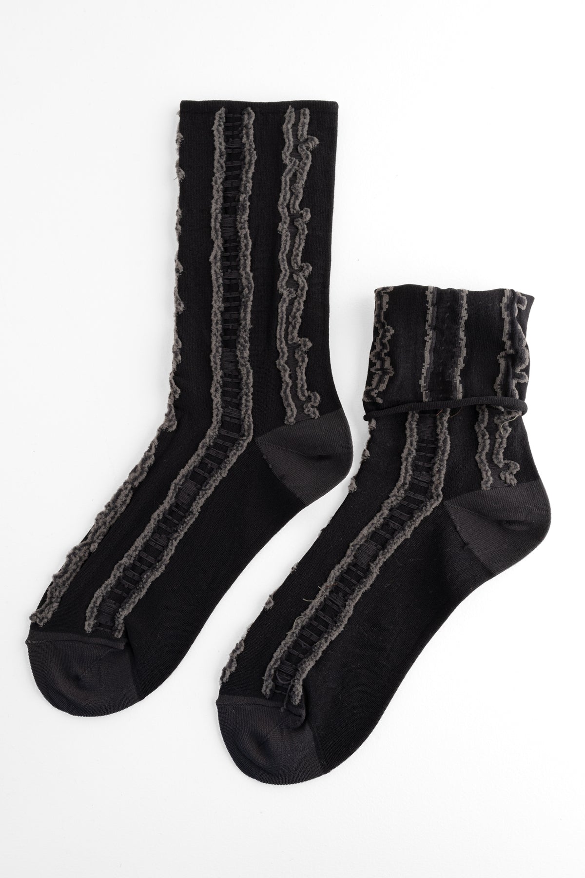 Moyuru Diplo Wavy Stripe Sock, Black/Gray 