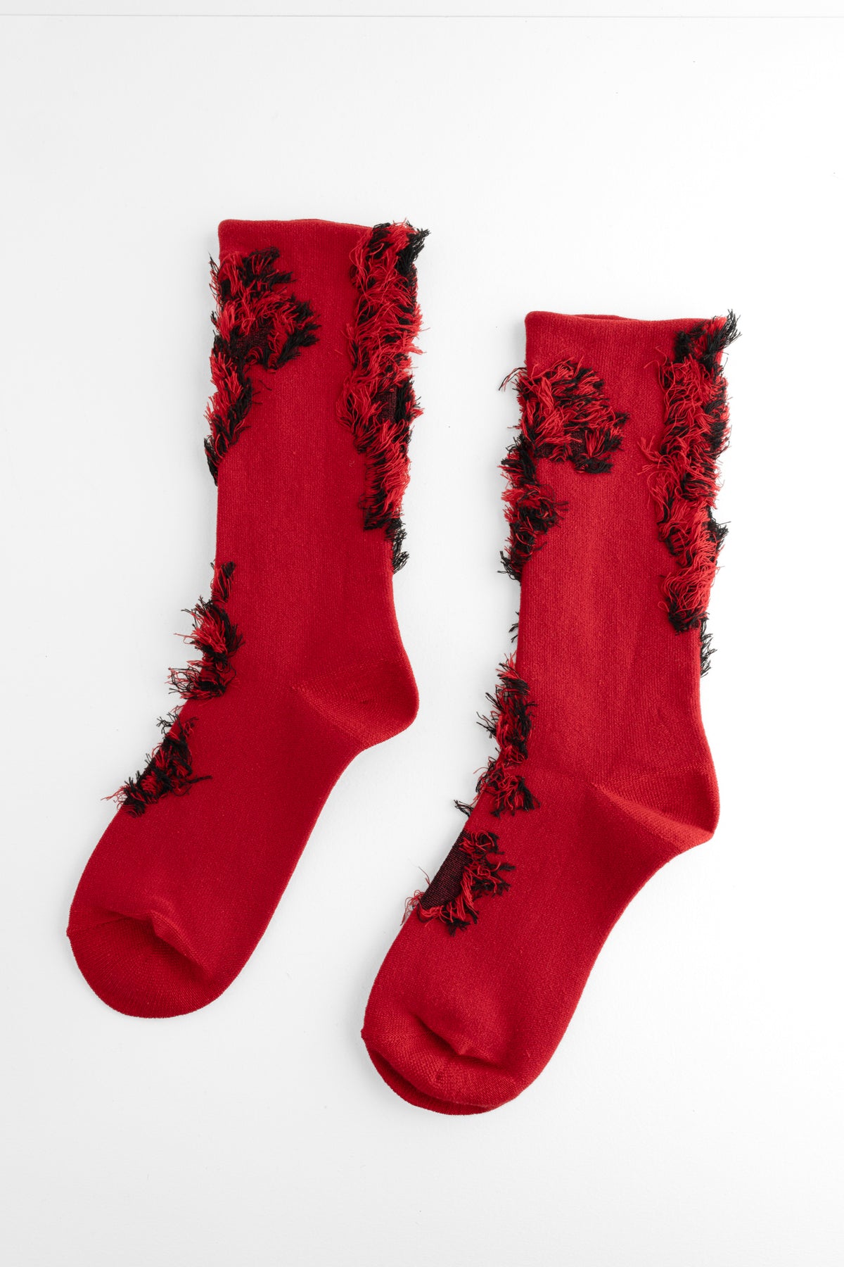 Moyuru Diplo Fringe Sock, Red/Black 