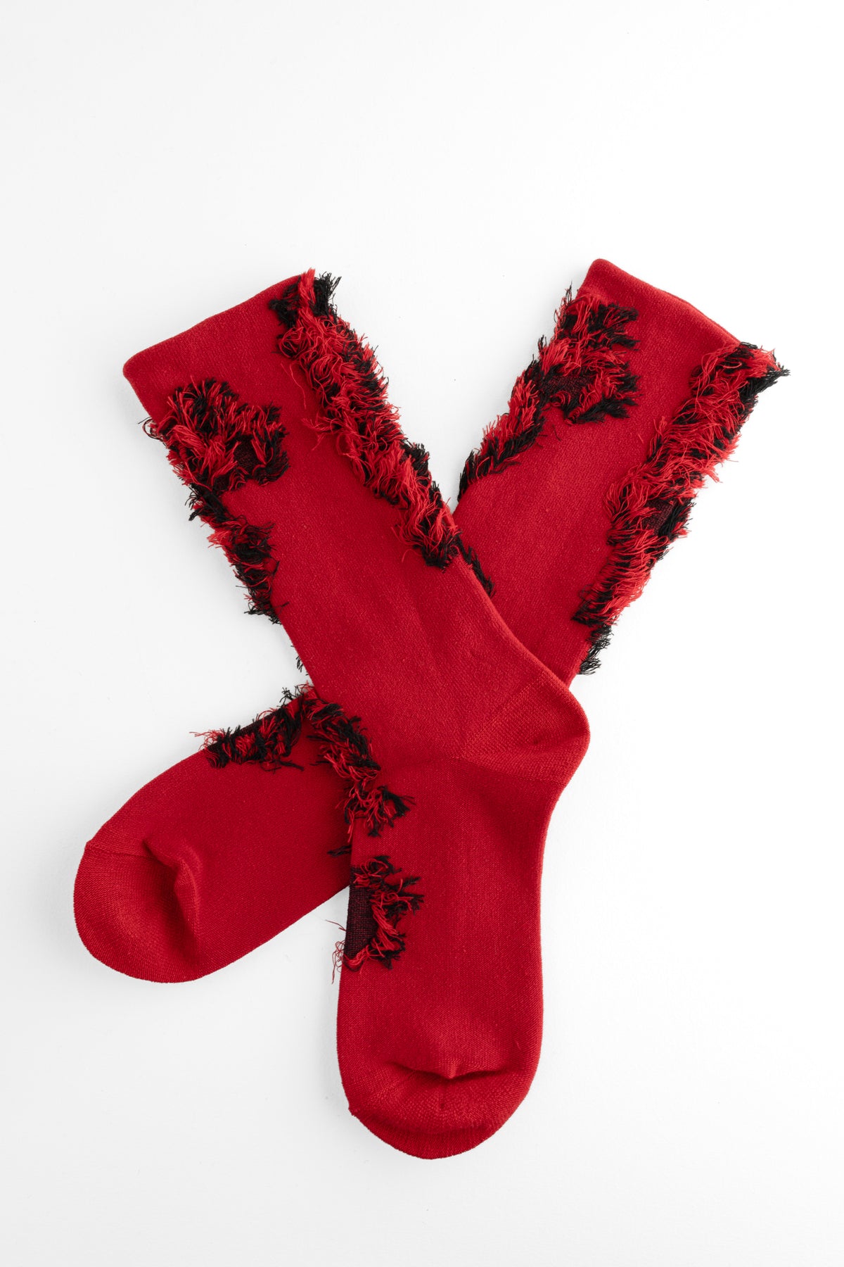 Moyuru Diplo Fringe Sock, Red/Black 