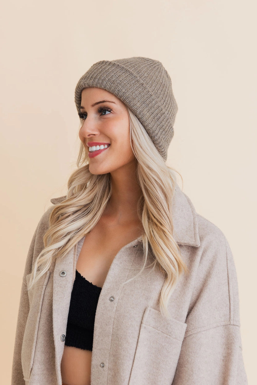 Leto Accessories Eco Beanie, Mocha 