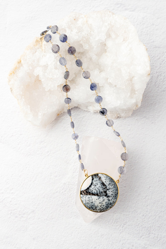 Ela Rae Morah Coin Necklace, Opal 