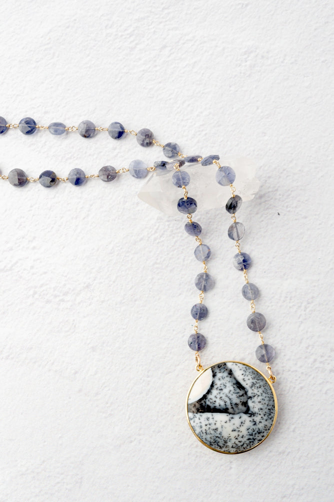 Ela Rae Morah Coin Necklace, Opal 