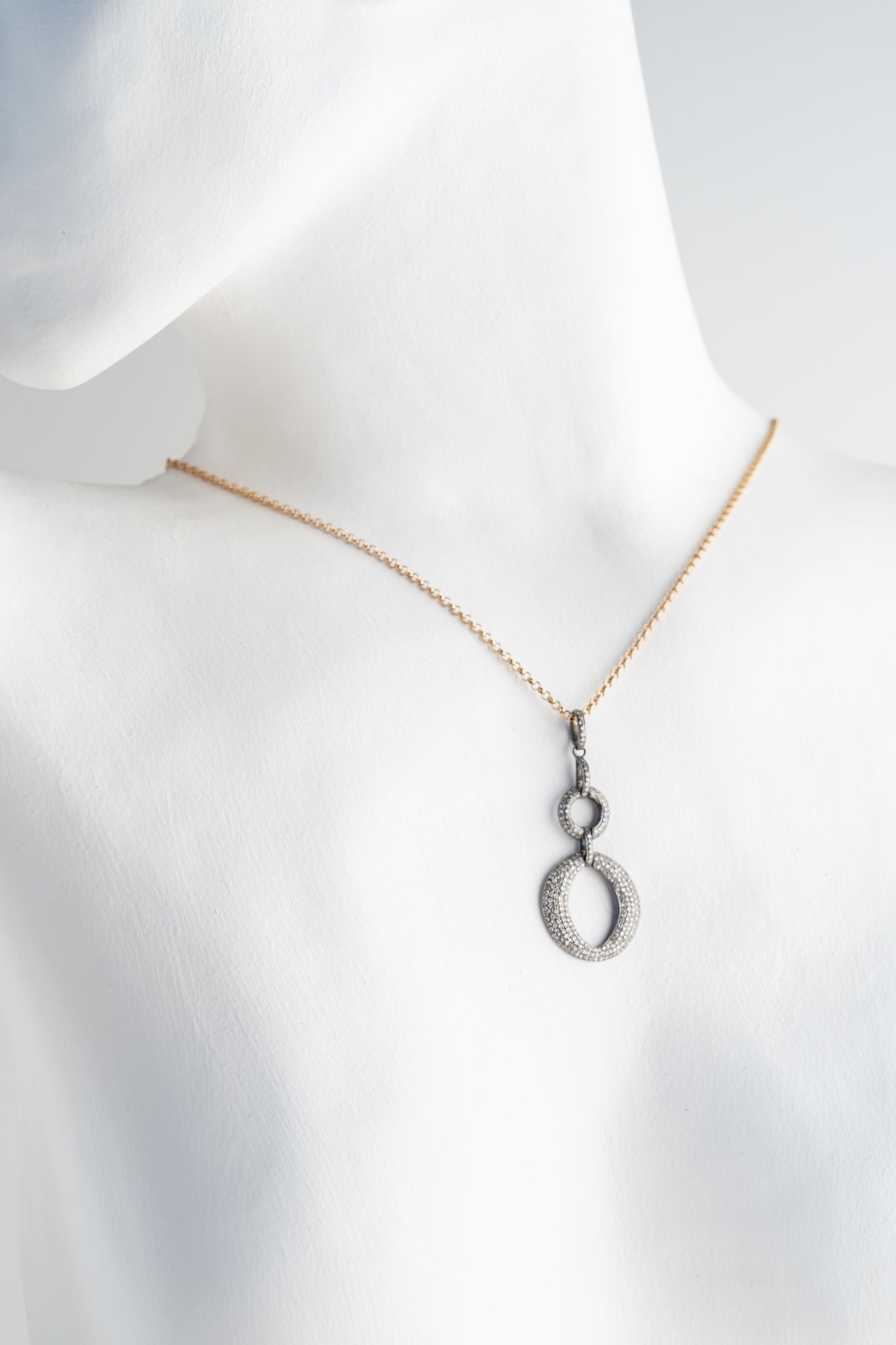 Ela Rae Double Diamond Ring Necklace 