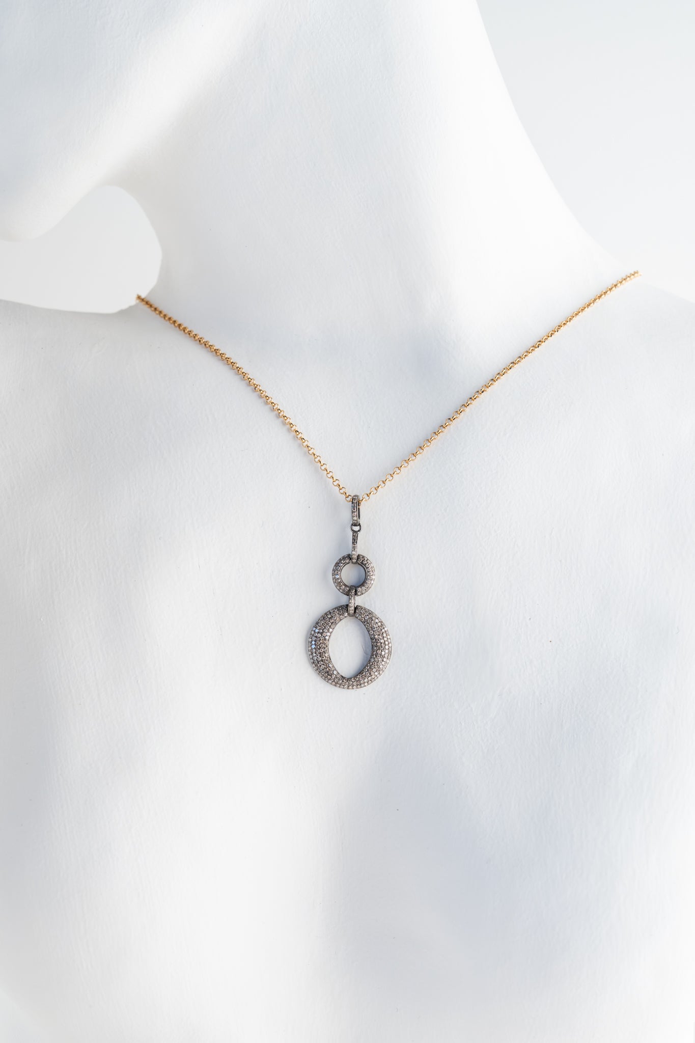 Ela Rae Double Diamond Ring Necklace 